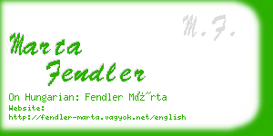 marta fendler business card